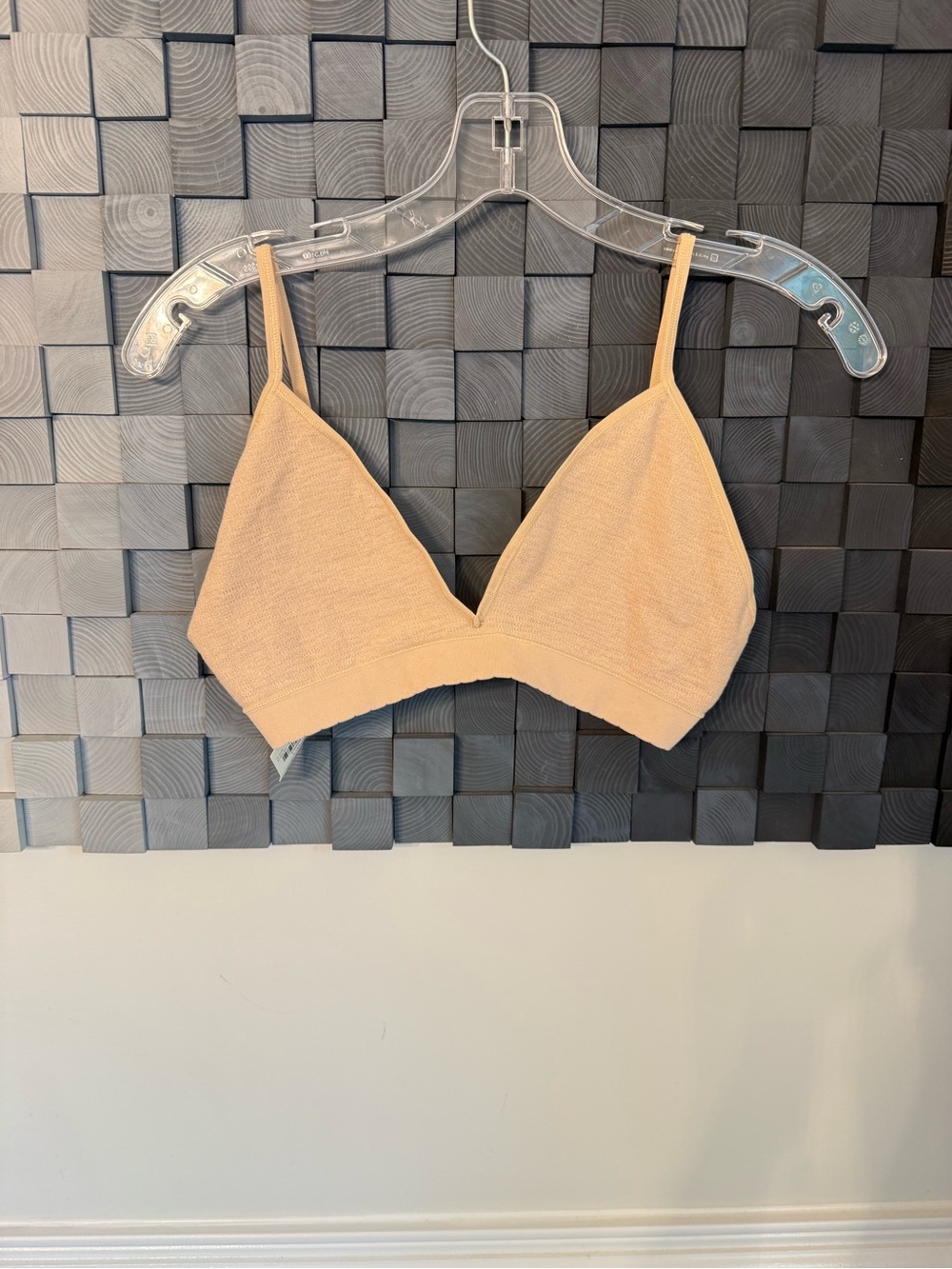 Anthropologie Beige Knit Triangle Bralette